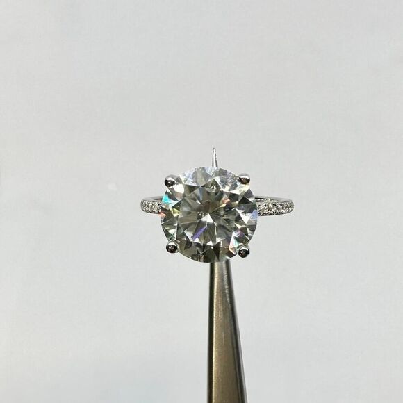 Moissanite Diamond Engagement Ring 5 Ct Round Cut Solitaire GRA Size 6.5 - Picture 7 of 11